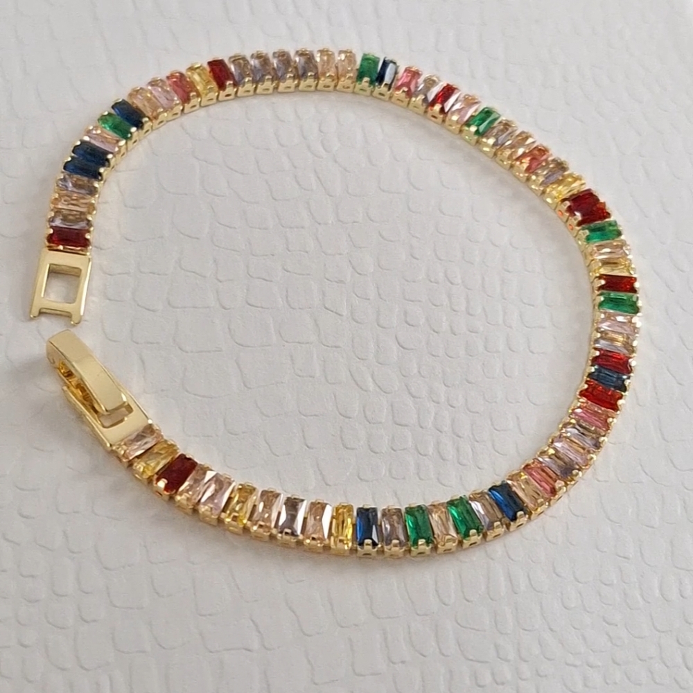 Multicolor Baguette Shape Bracelet